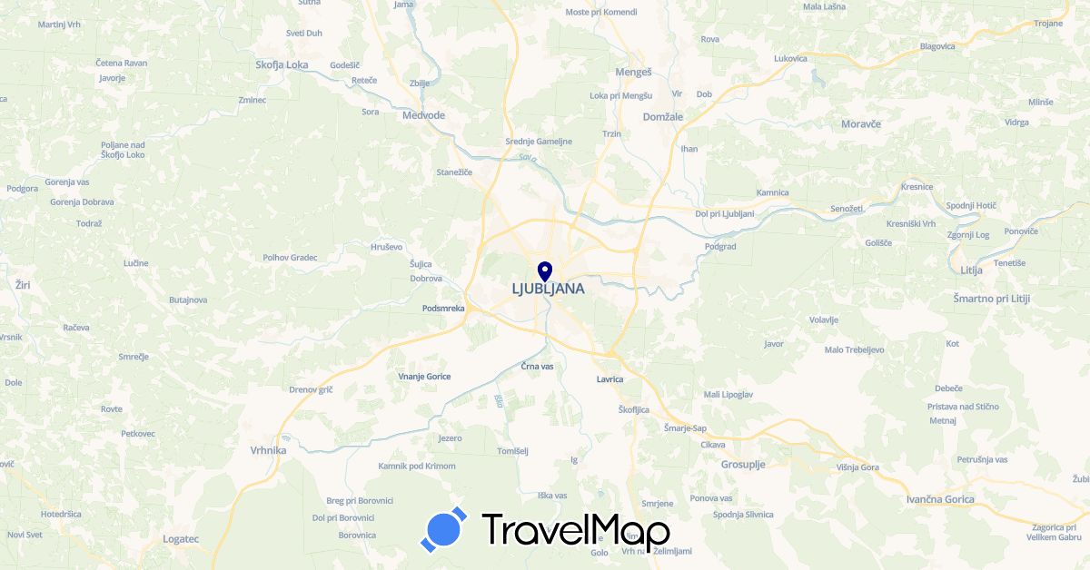 TravelMap itinerary: driving in Slovenia (Europe)